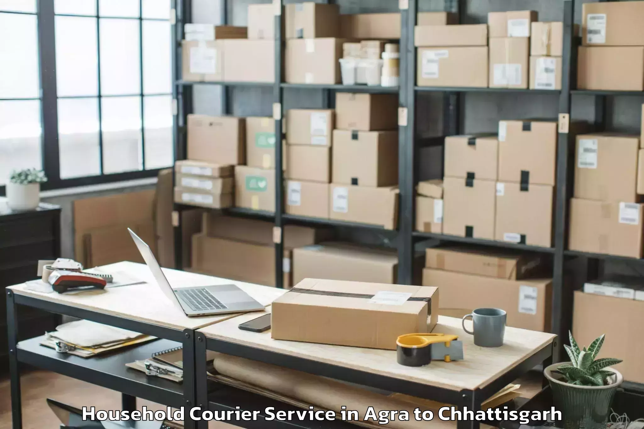 Discover Agra to Jagdalpur Household Courier